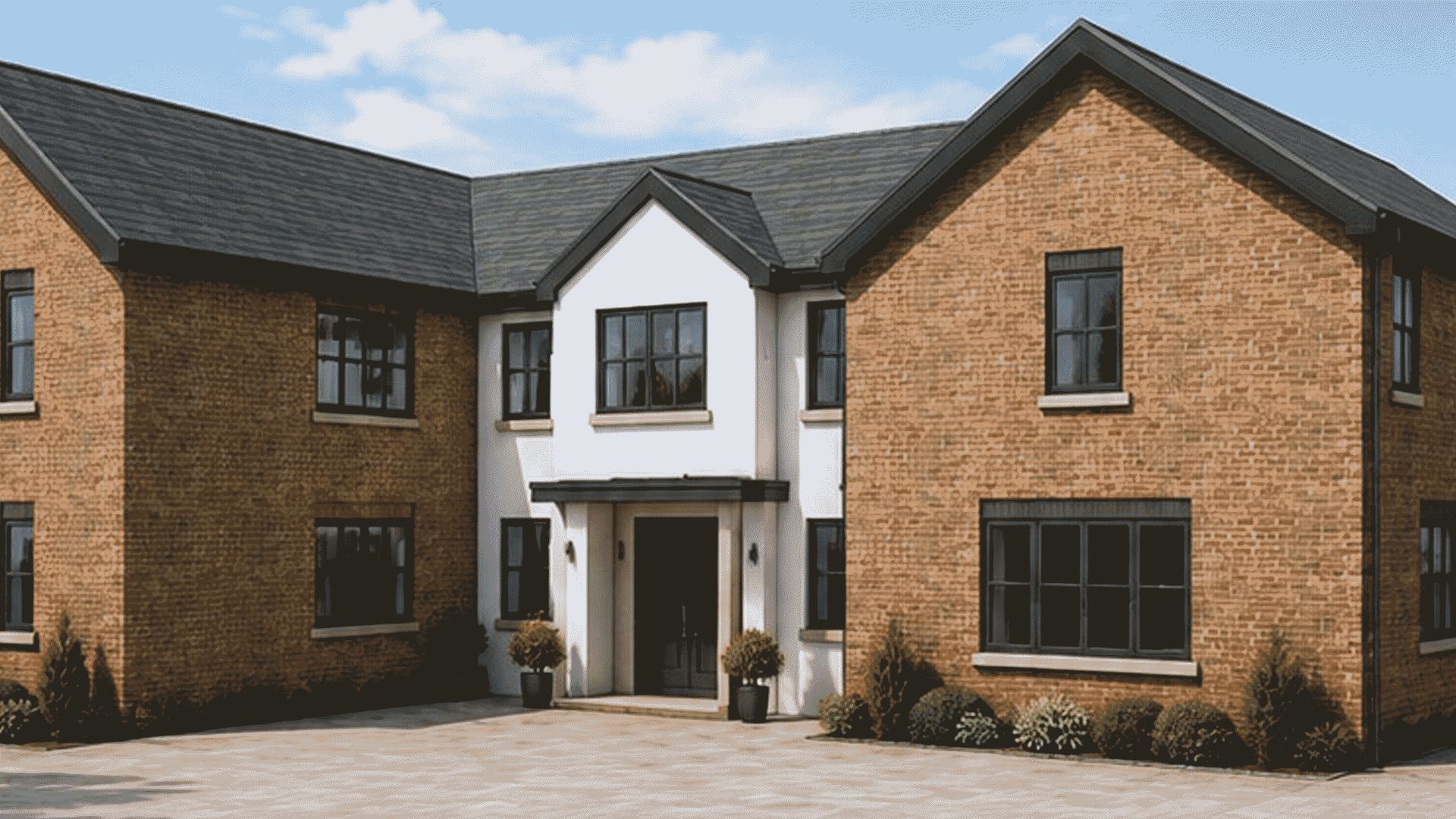 Brick and render family house - residential architecture by P A Designs Architects
